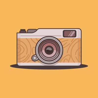 Vintage Camera Illustration isolated on white background. Retro Camera Illustration. Illustration of a Camera.