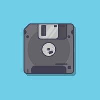 90s floppy disk. Bright multicolour hand drawn object. Illustration in trendy flat style vector