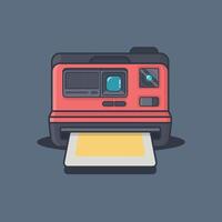 Vintage instant camera icon in line style icon, isolated on white background vector