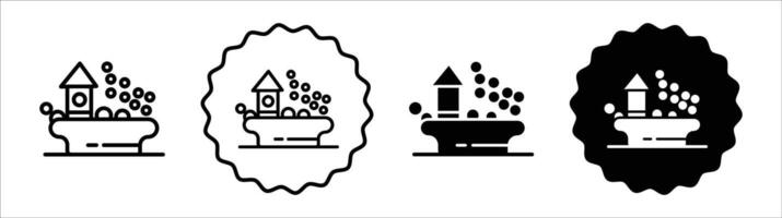 Ball pit icon set collection. Ball pit Outline flat Icon. vector