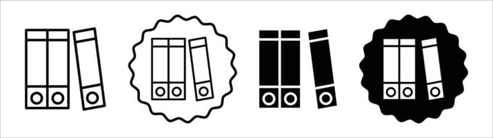 Binder icon set collection. Binder Outline flat Icon. vector