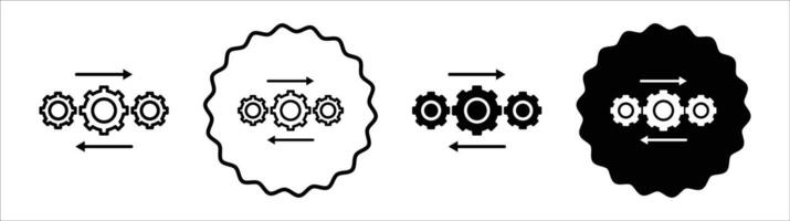 Automation and optimization icon set collection. Automation and optimization Outline flat Icon. vector
