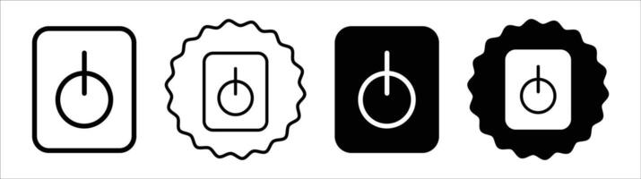 Button on off icon set collection. Button on off Outline flat Icon. vector