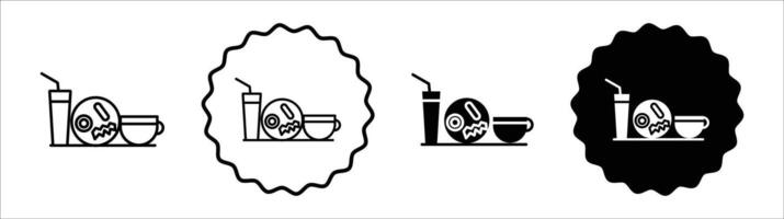 Breakfast icon set collection. Breakfast Outline flat Icon. vector
