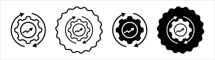 Boosting productivity icon set collection. Boosting productivity Outline flat Icon. vector