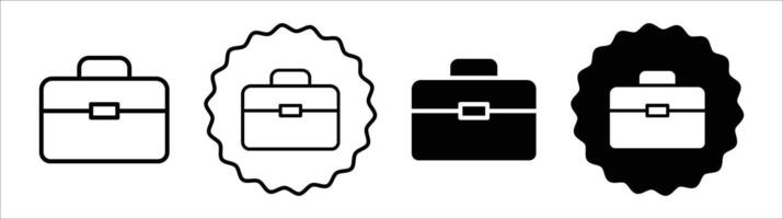 Briefcase icon set collection. Briefcase Outline flat Icon. vector