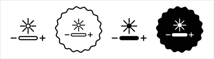 Brightness icon set collection. Brightness Outline flat Icon. vector