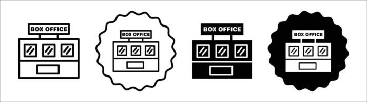 Box office icon set collection. Box office Outline flat Icon. vector