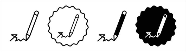 Autograph icon set collection for web vector