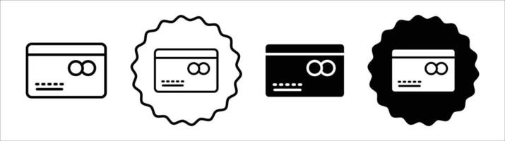 ATM card icon set collection. ATM card Outline flat Icon. vector