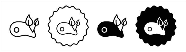Artificial vegan meat icon set collection. Artificial vegan meat Outline flat Icon. vector