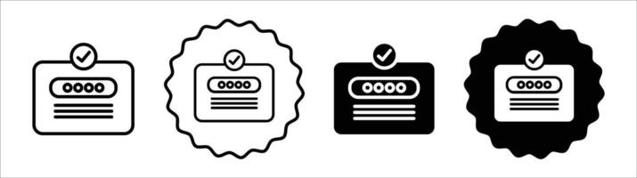 Activation code icon set collection. Activation code Outline flat Icon. vector