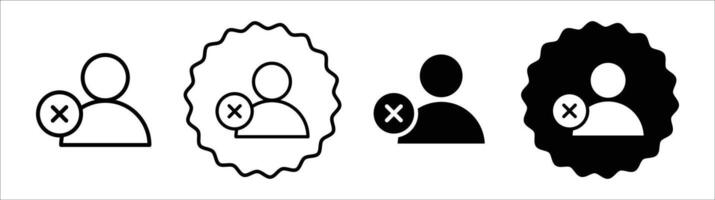 Account closed icon set collection for web vector