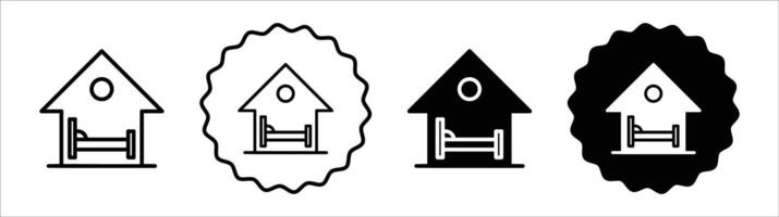 Accommodation icon set collection. Accommodation Outline flat Icon. vector
