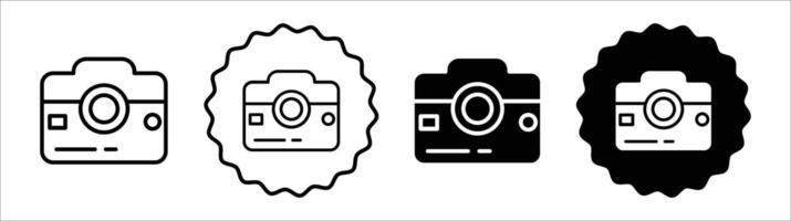Camera icon set collection. Camera Outline flat Icon. vector