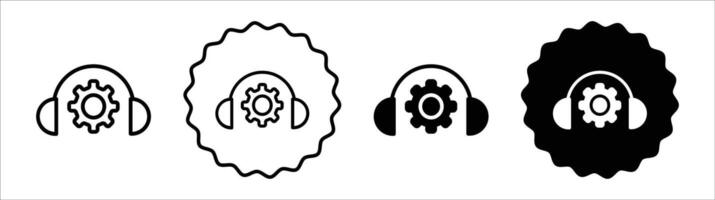 After sales support icon set collection. After sales support Outline flat Icon. vector