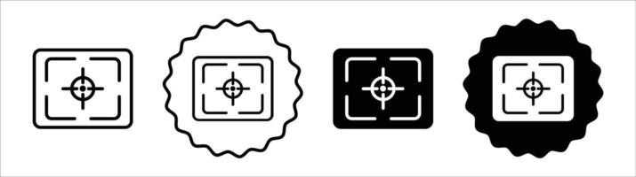 Camera focus frame icon set collection. Camera focus frame Outline flat Icon. vector