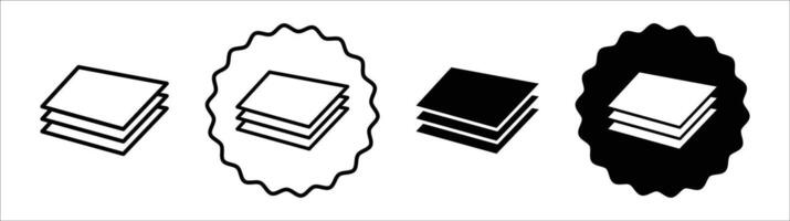 3 Layers icon set collection for web vector