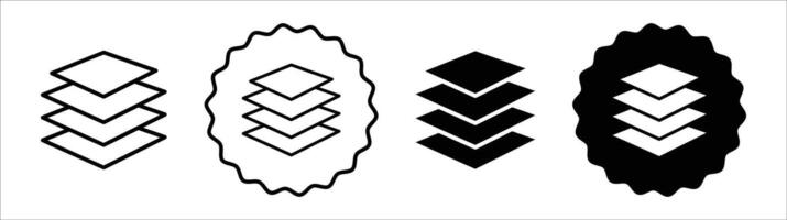 3 Layer icon set collection. 3 Layer Outline flat Icon. vector