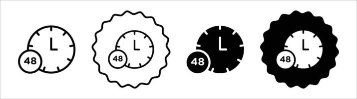 48 Hr icon set collection for web vector