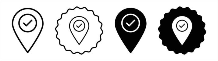 Checkpoint icon set collection. Checkpoint Outline flat Icon. vector