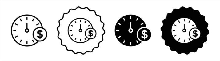 Duration icon set collection. Duration Outline flat Icon. vector