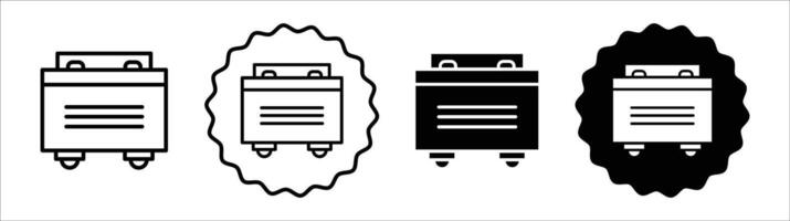 Dumpster icon set collection. Dumpster Outline flat Icon. vector