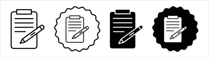 Edit file icon set collection. Edit file Outline flat Icon. vector