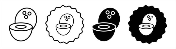 Coconut icon set collection. Coconut Outline flat Icon. vector