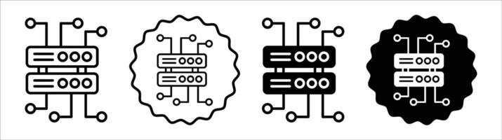 Data architecture icon set collection. Data architecture Outline flat Icon. vector