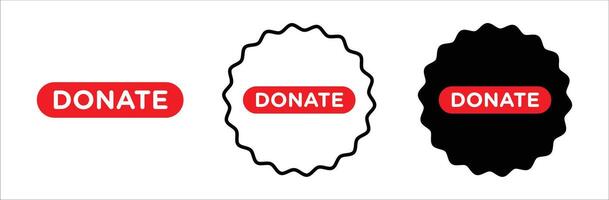 Donate button icon set collection for web vector