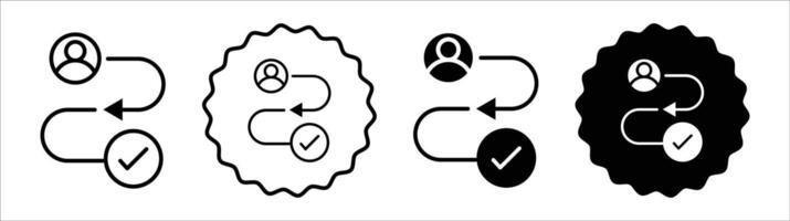 Customer journey icon set collection. Customer journey Outline flat Icon. vector