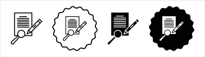 Defining icon set collection. Defining Outline flat Icon. vector