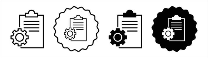Compile icon set collection. Compile Outline flat Icon. vector