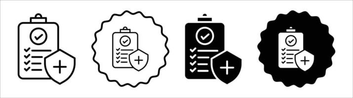 Diagnosis report icon set collection. Diagnosis report Outline flat Icon. vector