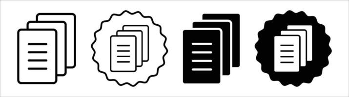 Document archive icon set collection for web vector