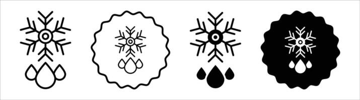 Defrost icon set collection. Defrost Outline flat Icon. vector