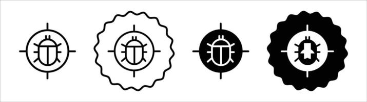Debug icon set collection. Debug Outline flat Icon. vector