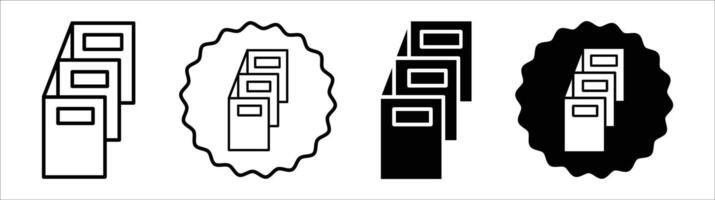 Cubicle icon set collection. Cubicle Outline flat Icon. vector