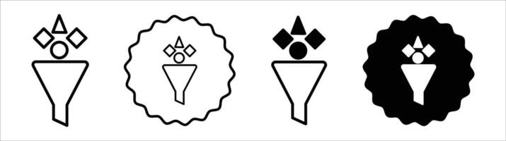 Content curation icon set collection. Content curation Outline flat Icon. vector