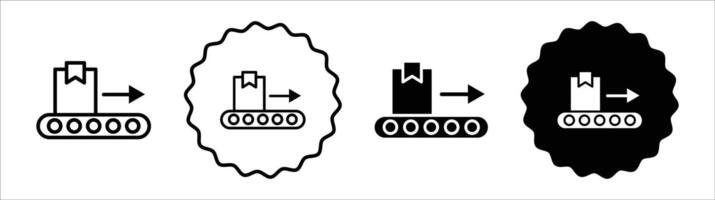 Conveyor icon set collection. Conveyor Outline flat Icon. vector