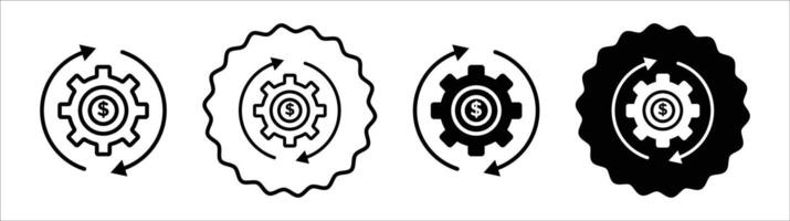 Costs optimization icon set collection. Costs optimization Outline flat Icon. vector