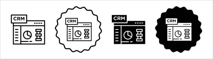 CRM icon set collection. CRM Outline flat Icon. vector