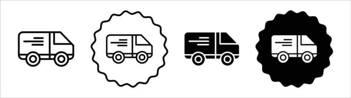 Express delivery icon set collection. Express delivery Outline flat Icon. vector