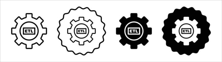 ETL icon set collection. ETL Outline flat Icon. vector