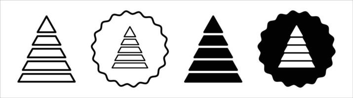 Hierarchy pyramid icon set collection. Hierarchy pyramid Outline flat Icon. vector