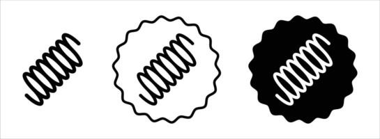 Flexible spring icon set collection. Flexible spring Outline flat Icon. vector