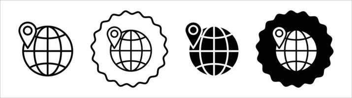 Global distribution icon set collection. Global distribution Outline flat Icon. vector
