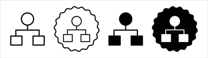 Hierarchical order icon set collection. Hierarchical order Outline flat Icon. vector