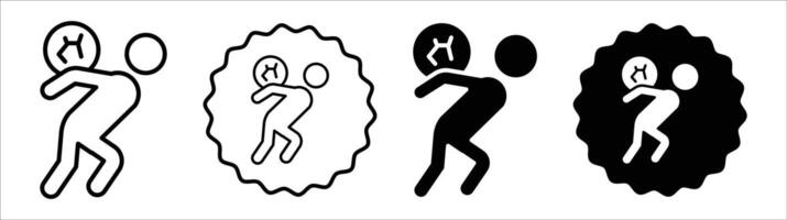 Heavy burden icon set collection for web vector